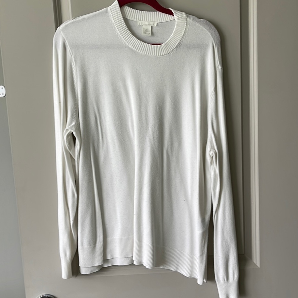H&M white basic sweater size L